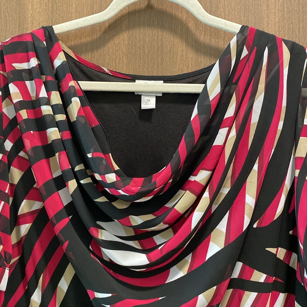 Worthington Cowl Neck Cold Shoulder Blouse Size 2X Career Work Business - Picture 3 of 10